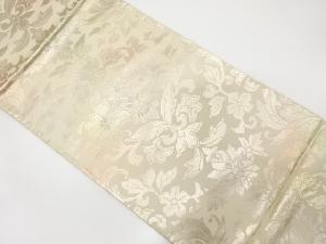 アンティーク　花更紗模様織り出し袋帯(材料)